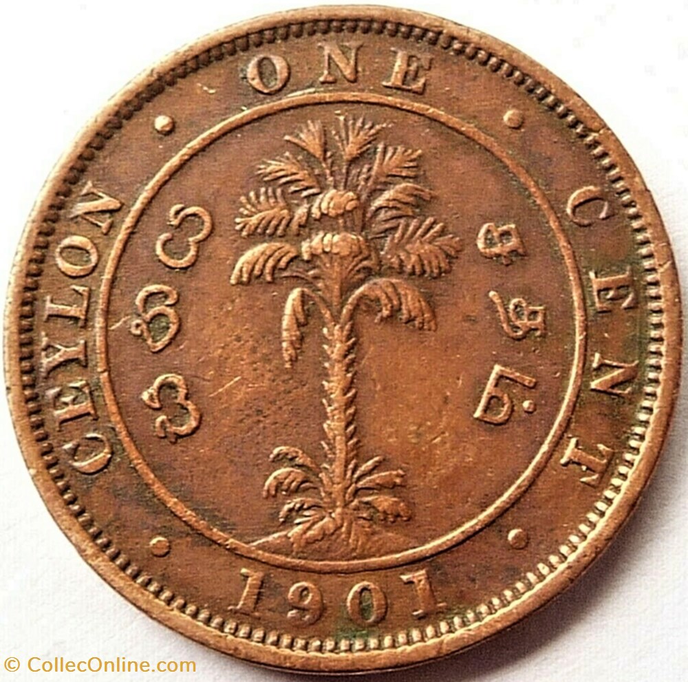 monnaies monde sri lanka victoria one cent 1901 ceylon