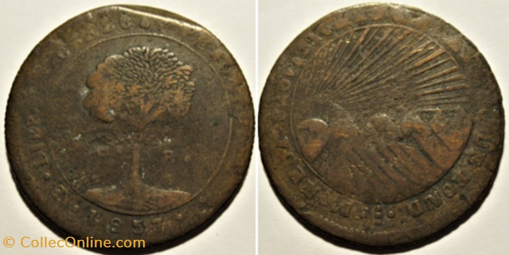 Honduras - 8 Reales 1857 - Moneda Provisional monnaies monde honduras 8 reales 1857 moneda provisional