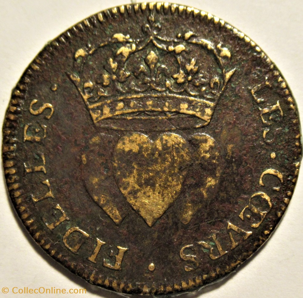 Louis XIV - 1660, Jeton "Les Coeurs Fidèles" - la Triple Alliance 3 monnaies paranumismatique jetons poids louis xiv 1660 jeton les coeurs fideles la triple alliance
