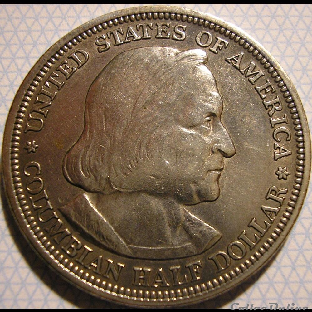 Columbian Exposition 1892 (1492-1892) 2 monnaie monde etat uni columbian exposition 1892 1492 1892