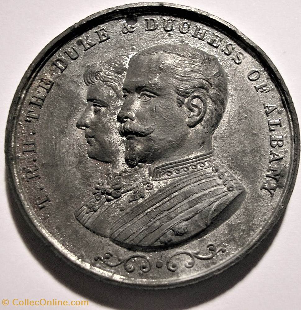 Royal Visit of the Duke & Duchess of Albany to Preston Guild Merchant 1882 Medallion - UK 2 medaille royaume uni royal visit of the duke duchess of albany to preston guild merchant 1882 medallion uk