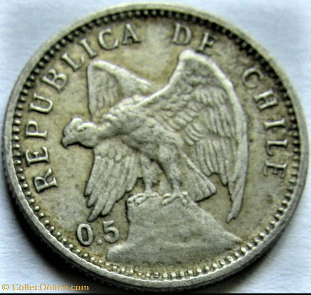 Chile - Diez Centavos 1907 Santiago 2 monnaies monde chili chile diez centavos 1907 santiago