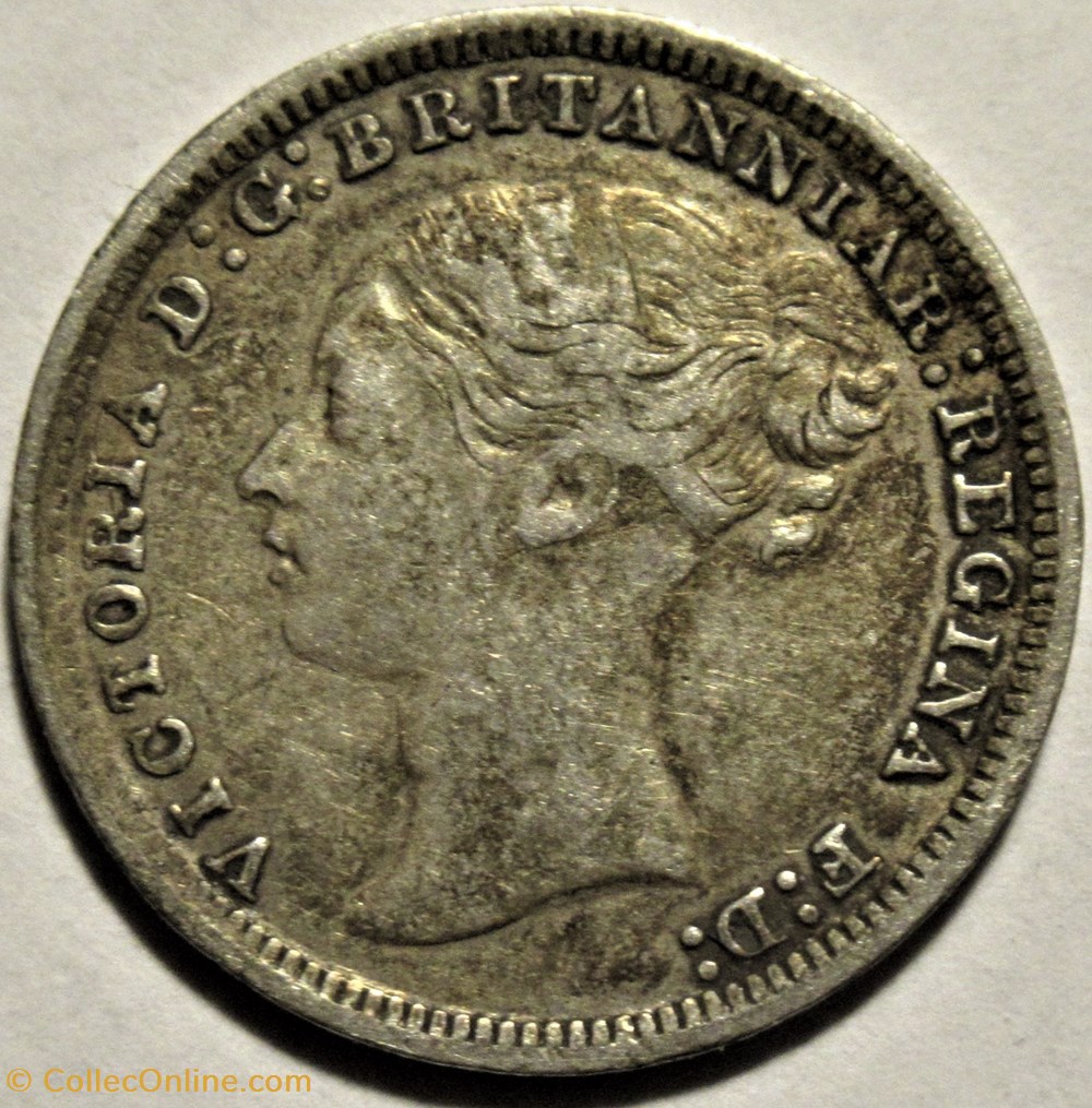 Victoria - 3 Pence 1879 - Kingdom of Great Britain 2 monnaies monde royaume uni victoria 3 pence 1879 kingdom of great britain