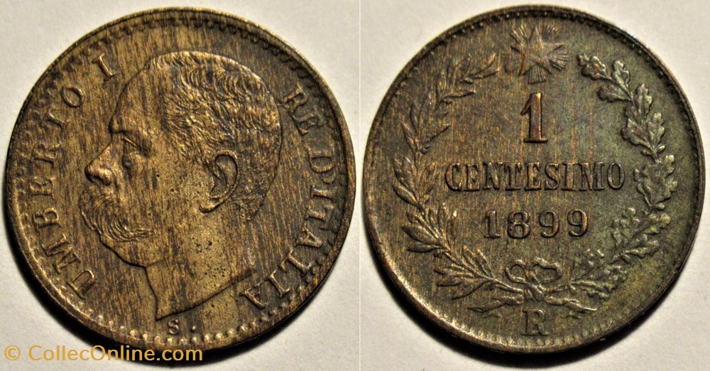 1899 Regno d'Italia, 1 Centesimo, Roma - Umberto I monnaies monde italie 1899 regno italia 1 centesimo roma umberto i