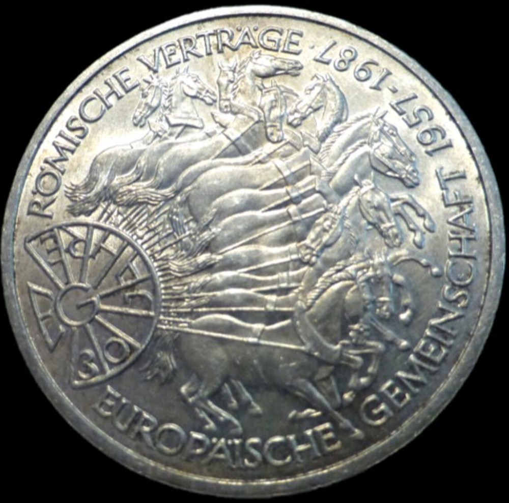 Germany - 10 Mark 1987 - 30th Anniversary of the Treaty of Rome monnaies monde allemagne germany 10 mark 1987 30th anniversary of the treaty of rome
