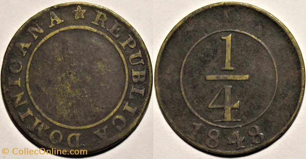 Dominican Republic - 1/4 Real 1848 monnaies monde dominique dominican republic 1 4 real 1848