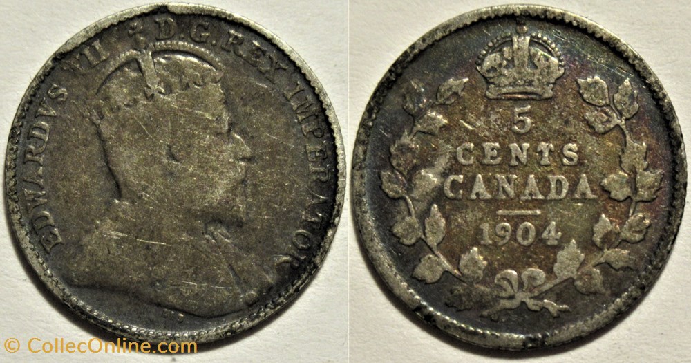 Edward VII - 5 Cents 1904 monnaies monde canada edward vii 5 cents 1904