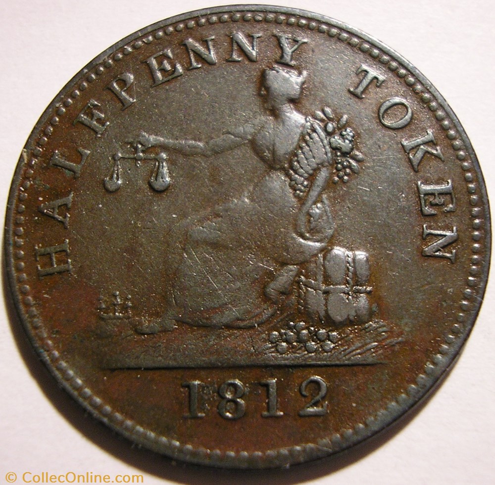 George III - HalfPenny Token 1812 - Tiffin's commerce. 2 monnaies monde canada george iii halfpenny token 1812 tiffin s commerce