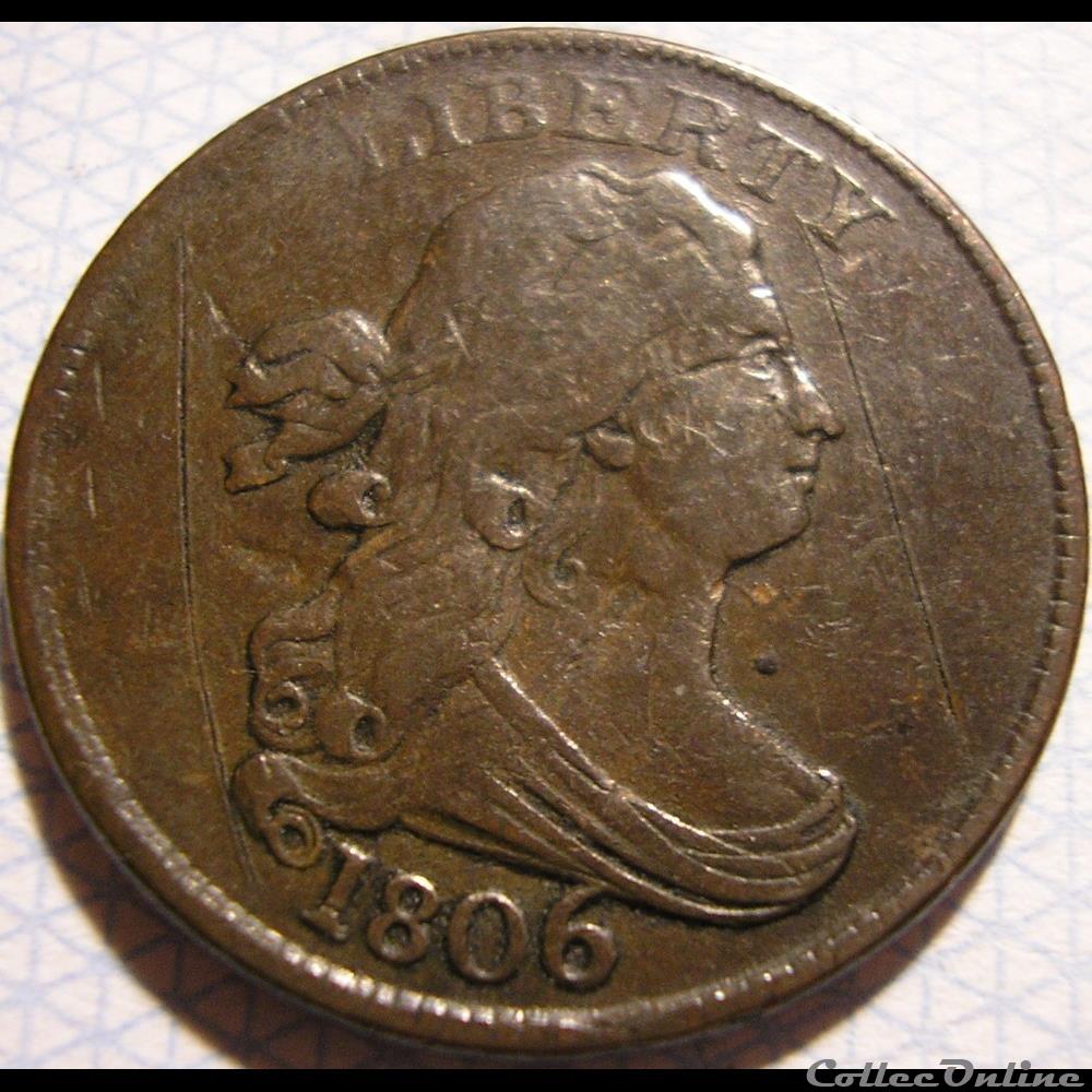 1806 Half Cent Draped Bust 3 monnaie monde etat uni 1806 half cent draped bust