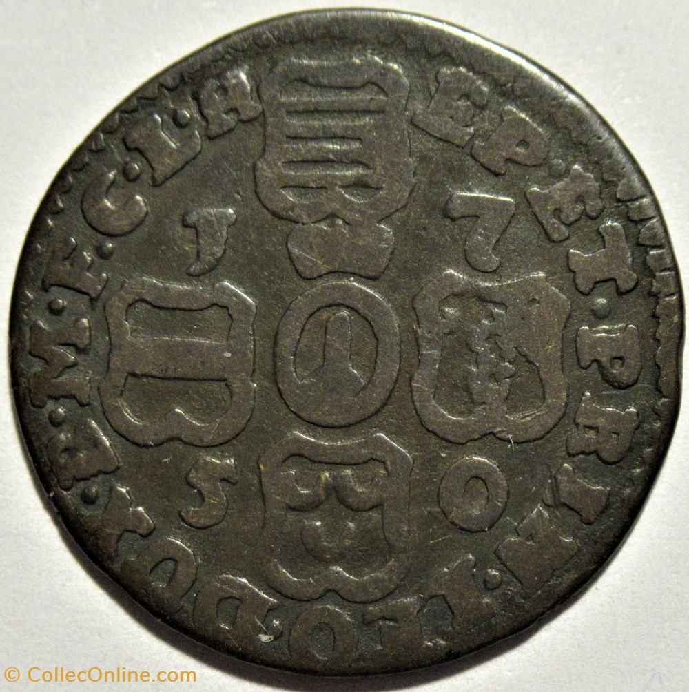 1750 Jean-Théodore de Bavière, 1 Liard - Principauté de Liège (ex.2) 3 monnaies europe medievale saint empire romain germanique 1750 jean theodore de baviere 1 liard principaute de liege ex 2