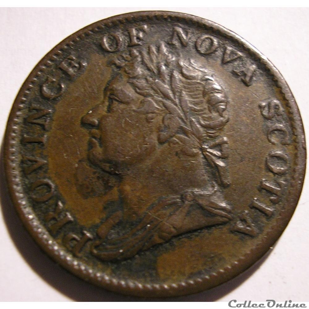 George IV - HalfPenny Token 1832 - Nova Scotia 3 monnaies monde canada george iv halfpenny token 1832 nova scotia