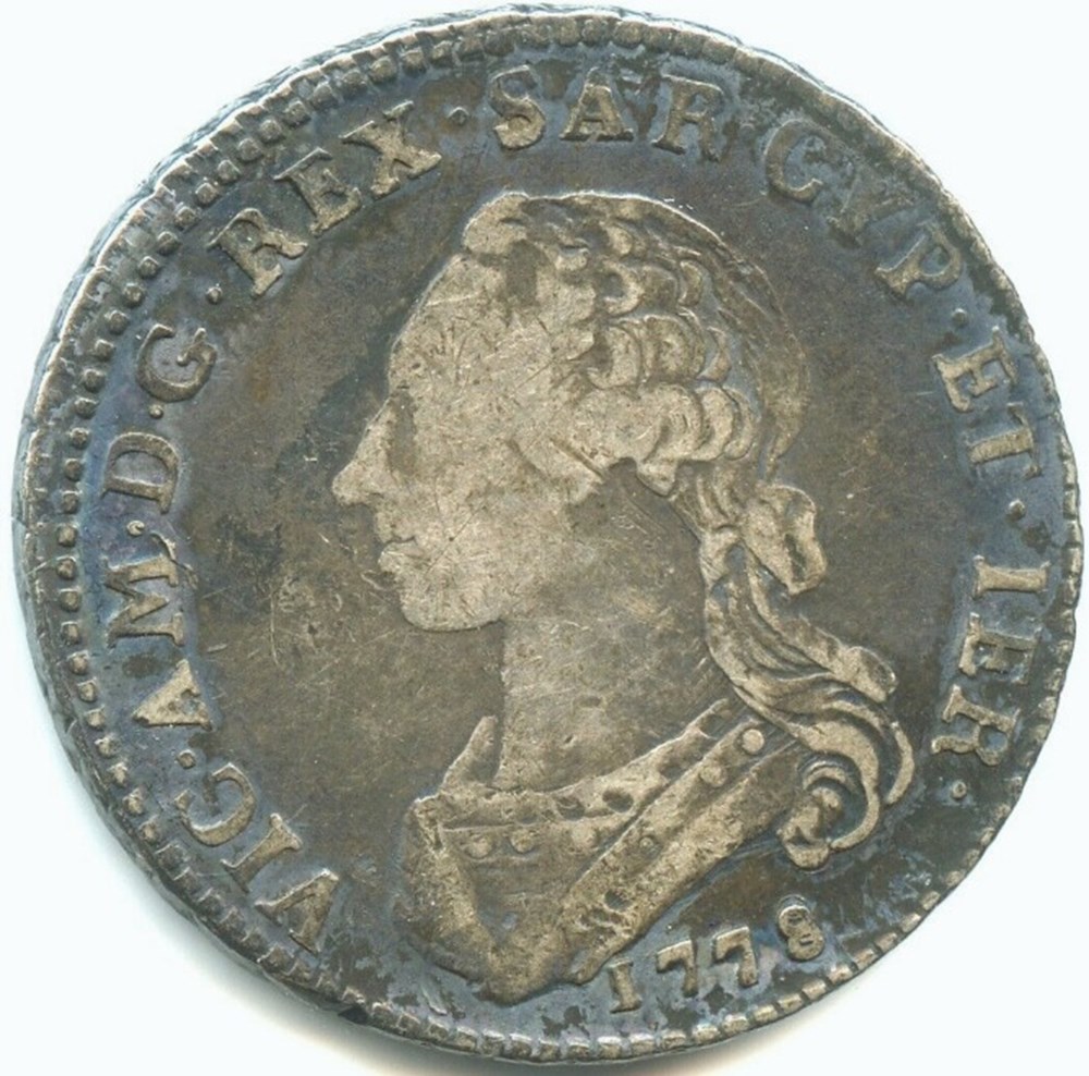 1778 Regno di Sardegna, 1/4 Scudo - Vittorio Amedeo III di Savoia monnaies europe medievale france feodales 1778 regno di sardegna 1 4 scudo vittorio amedeo iii di savoia
