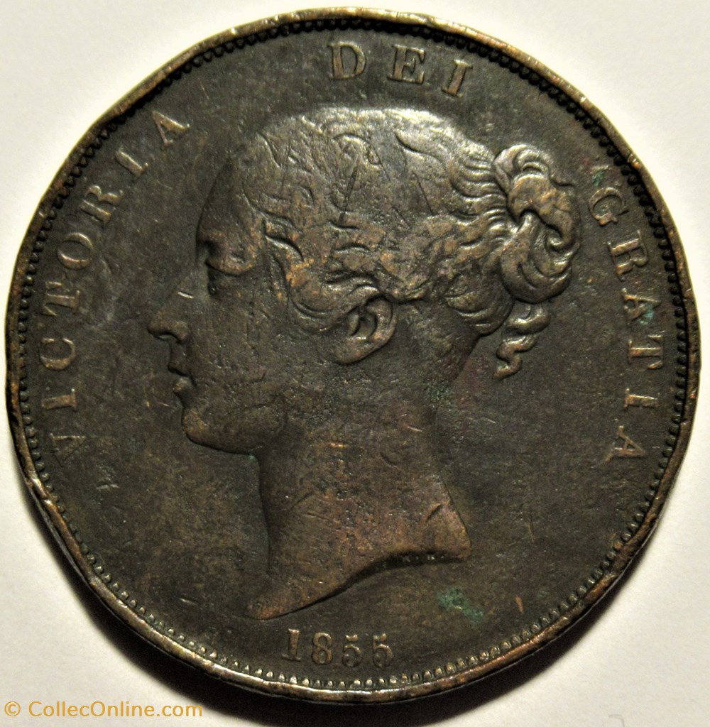 Victoria - One Penny 1855 - Kingdom of Great Britain monnaies monde royaume uni victoria one penny 1855 kingdom of great britain