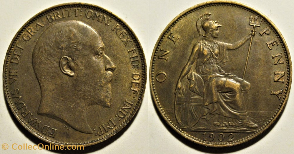 Edward VII - One Penny 1902 - Great Britain (ex.2) monnaies monde royaume uni edward vii one penny 1902 great britain ex 2