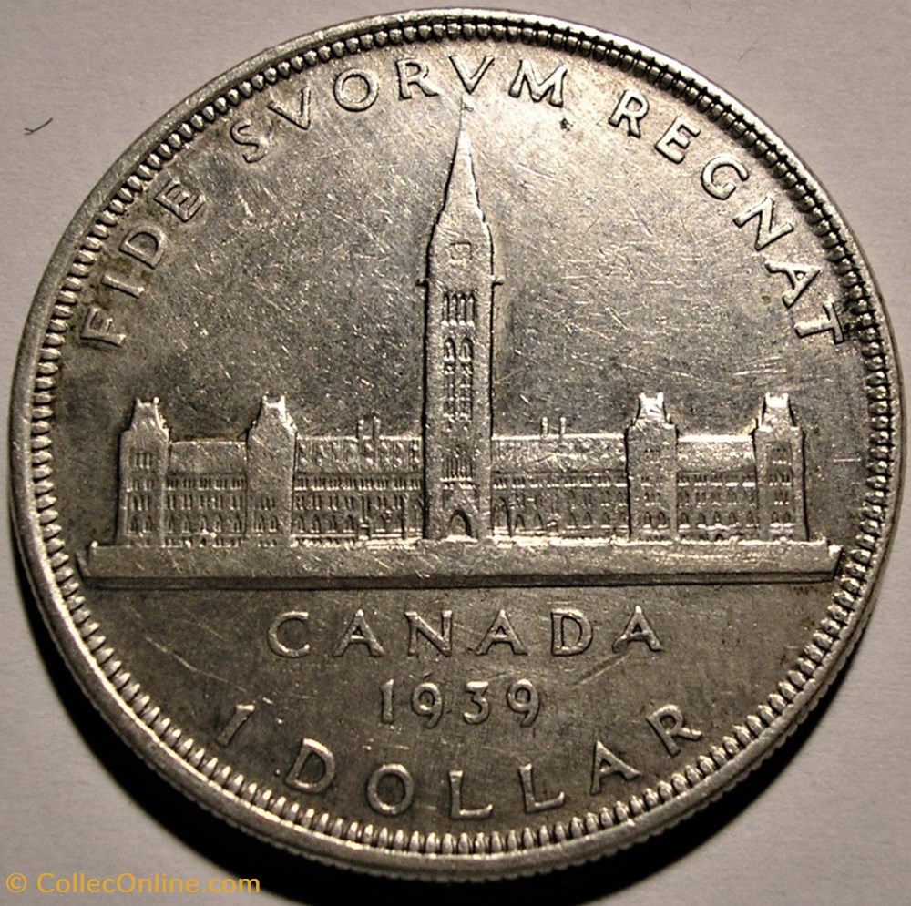 George VI - 1 Dollar 1939 monnaie monde canadum george vi 1 dollar 1939