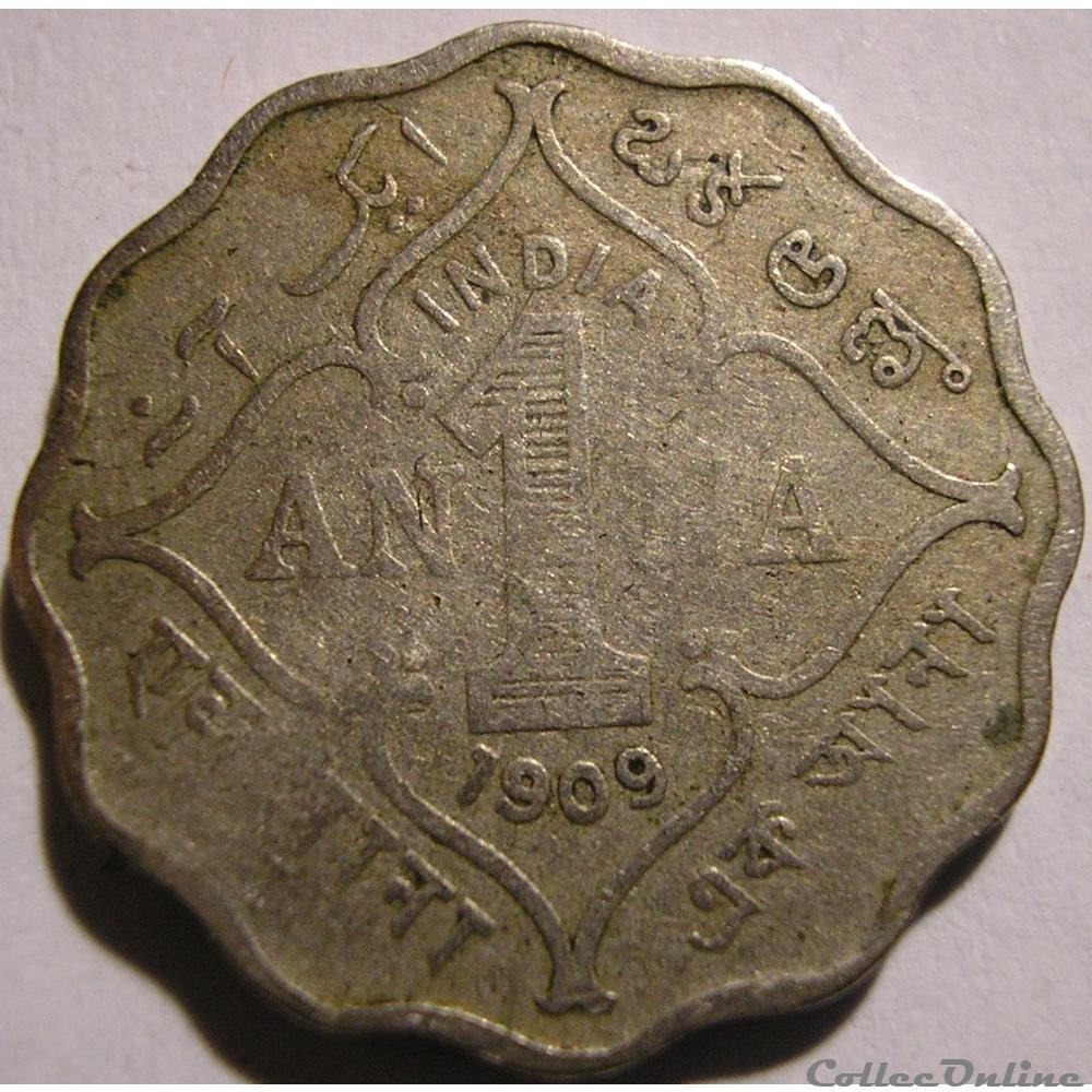 Edward VII - One Anna 1909 Bombay - British India monnaie monde inde edward vii one anna 1909 bombay british india