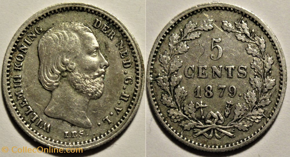 monnaies monde pays bas willem iii of nederland 5 cents 1879