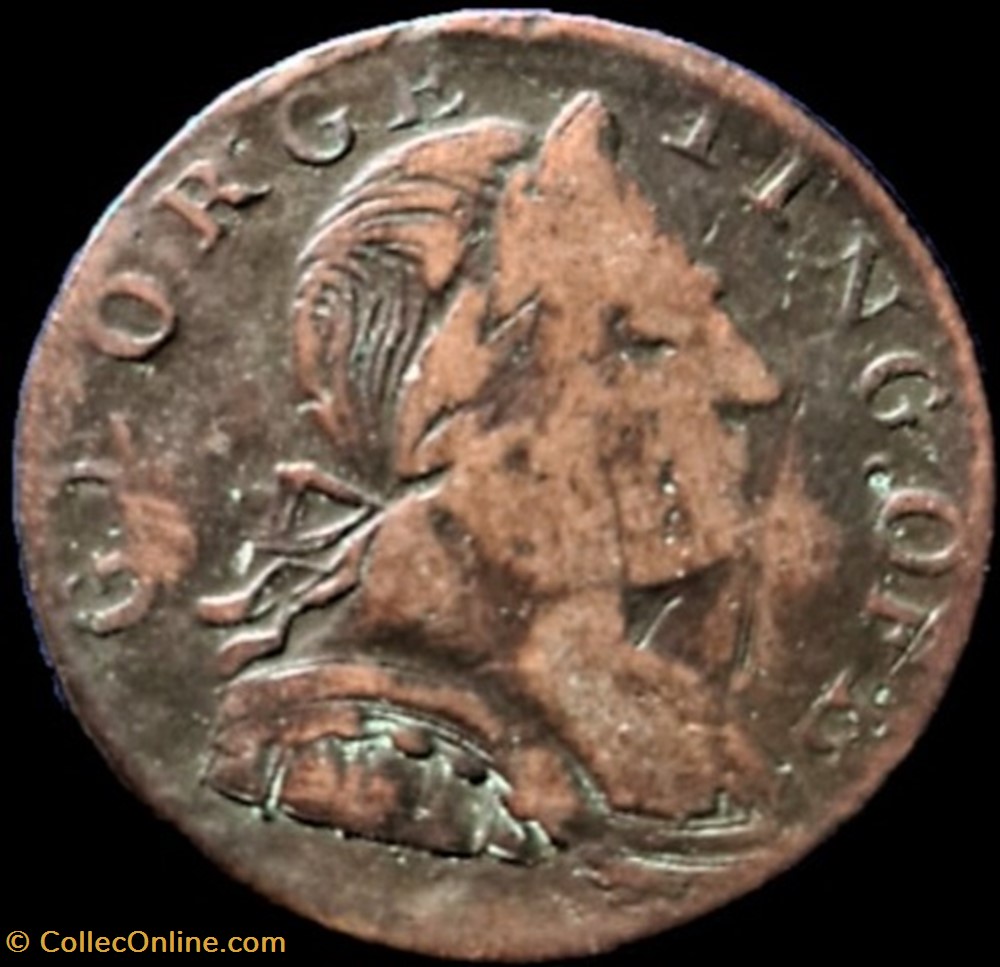 monnaies monde royaume uni 1777 george king of b half penny token