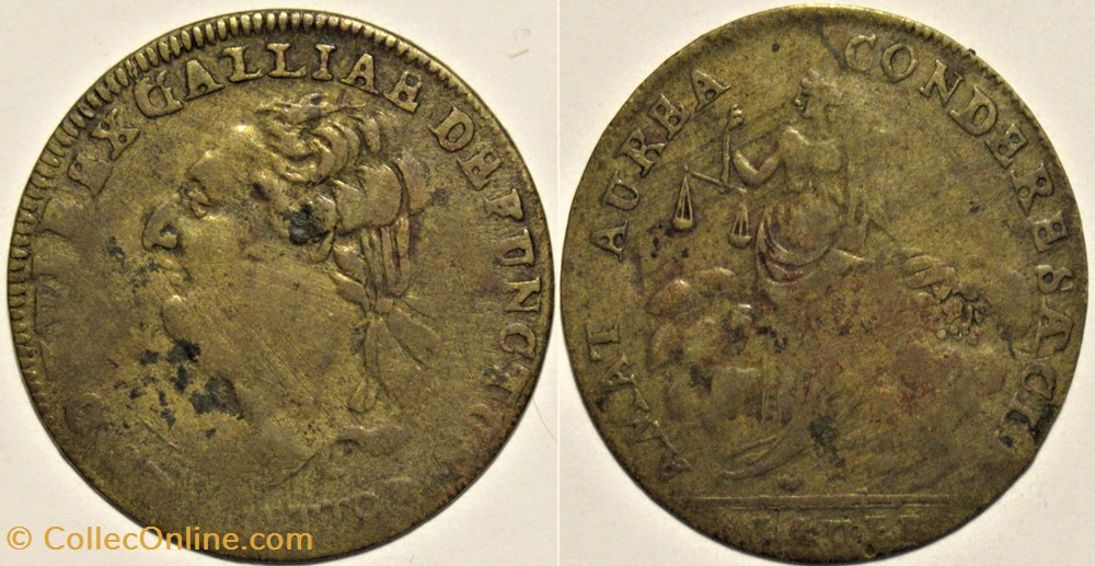 Louis XVI - c.1793, Jeton de Nuremberg par Lauer monnaies paranumismatique jetons poids louis xvi c 1793 jeton de nuremberg par lauer