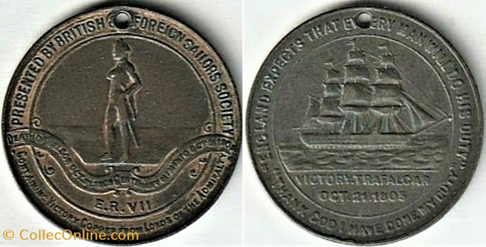 Admiral Lord Nelson - 1805-1905 Trafalgar centenary Medalet - Great Britain 2 medaille royaume uni admiral lord nelson 1805 1905 trafalgar centenary medalet great britain