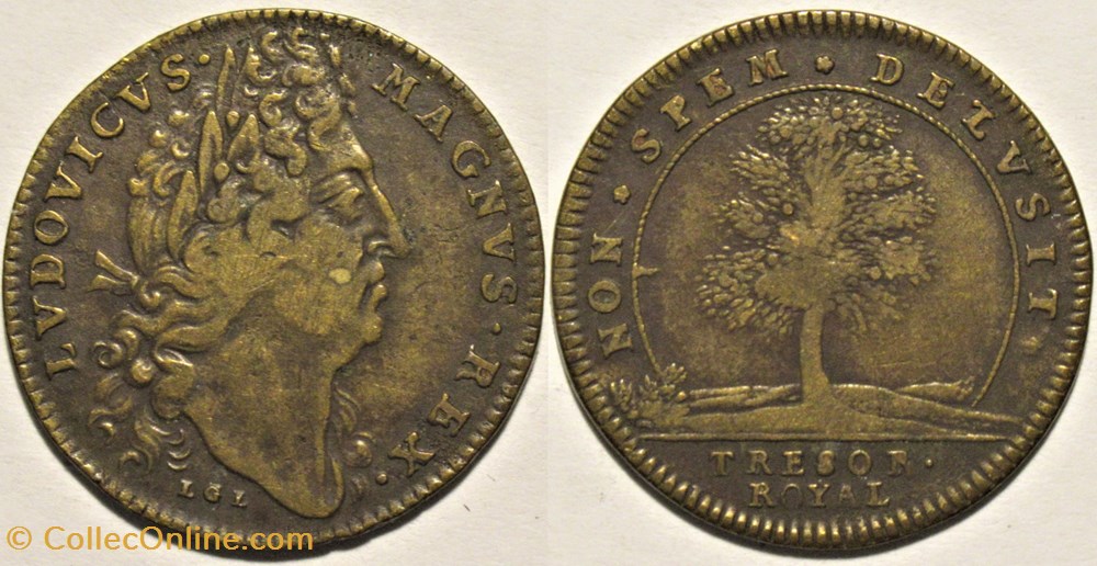 Louis XIV - Jeton c.1700 - Trésor Royal monnaies paranumismatique jetons poids louis xiv jeton c 1700 tresor royal