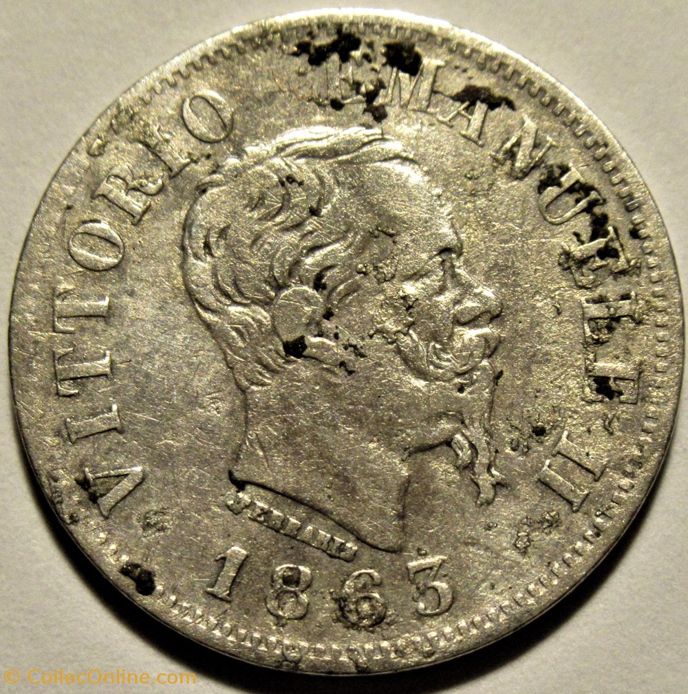 1863 Royaume d'Italie, 50 Centesimi, Torino - Vittorio Emanuele II 2 monnaies monde 1863 royaume italie 50 centesimi torino vittorio emanuele ii