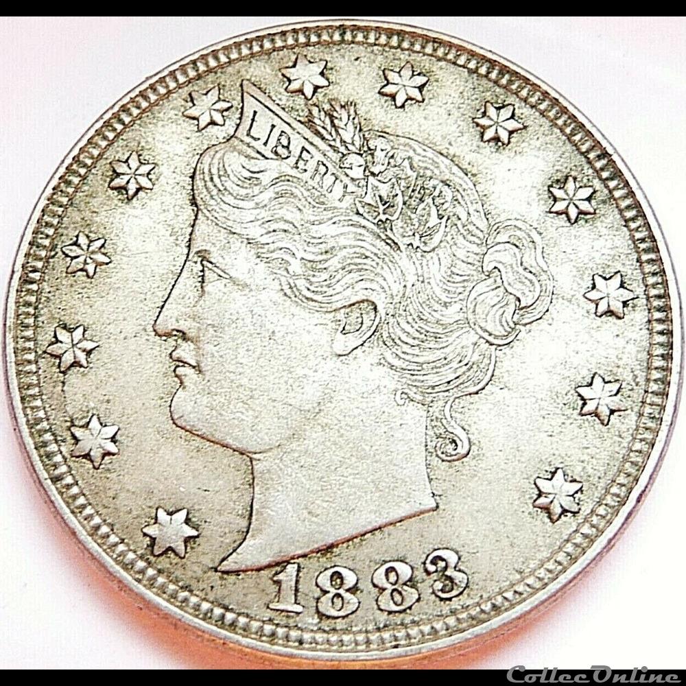 1883 5 Cents - Die crack monnaie monde etat uni 1883 5 cents die crack