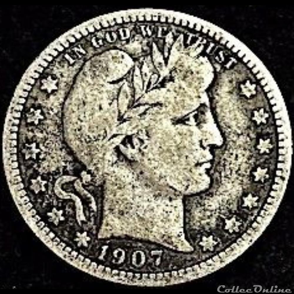 1907 Quarter Dollar monnaie monde etat uni 1907 quarter dollar