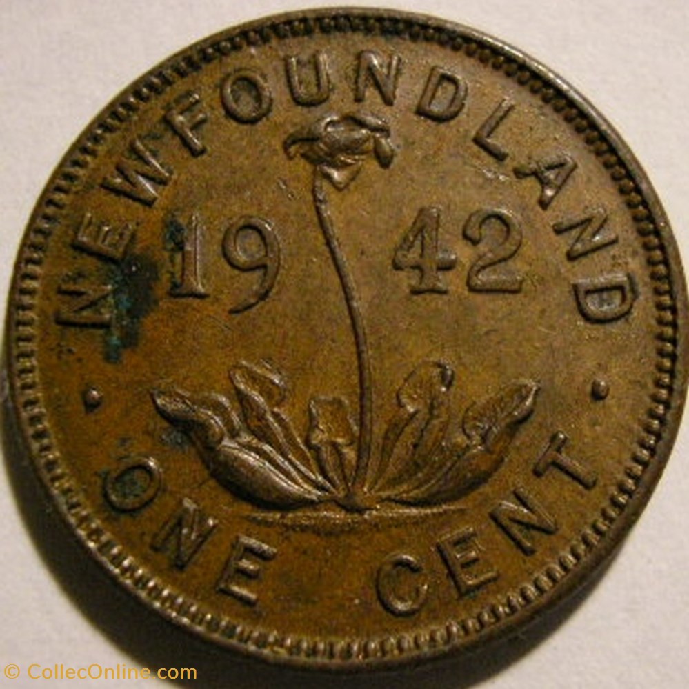 monnaie monde canadum george vi 1 cent 1942 newfoundland