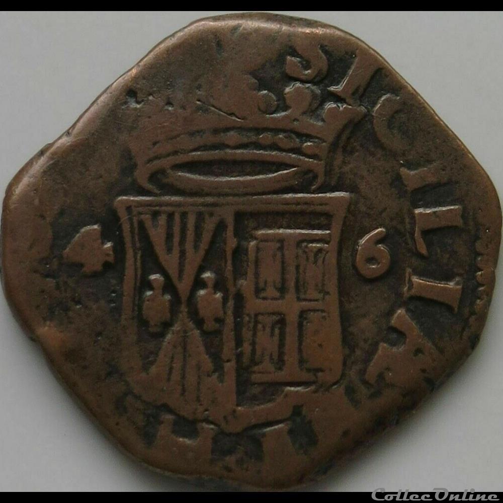 1646 Royaume de Naples, Grano - Felipe IV d'Espagne 4 monnaies monde italie 1646 royaume de naples grano felipe iv espagne