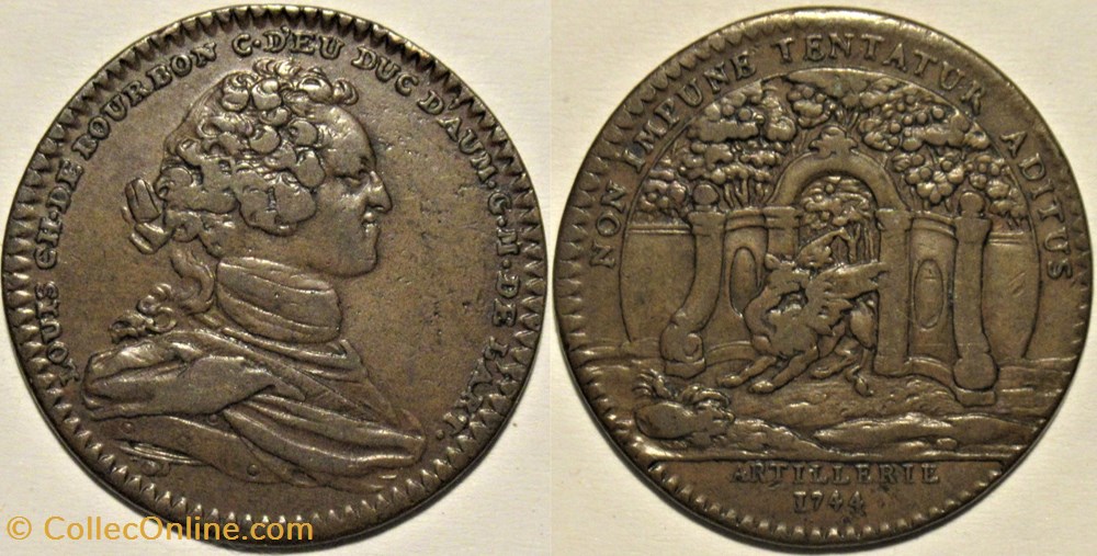 Louis-Charles de Bourbon - 1744 Jeton, grand maître de l'artillerie monnaies paranumismatique jetons poids louis charles de bourbon 1744 jeton grand maitre de artillerie