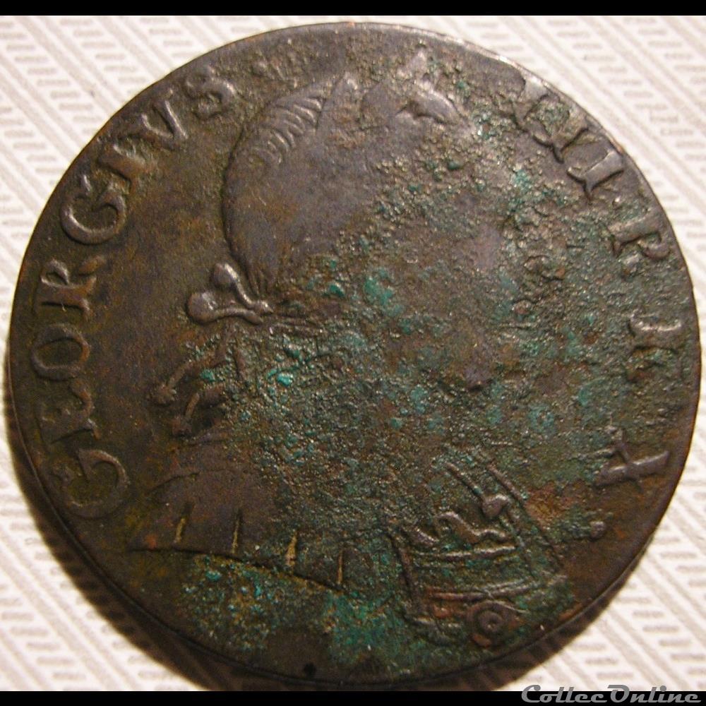 monnaie monde royaume uni 1774 half penny no regal george iii of great britain