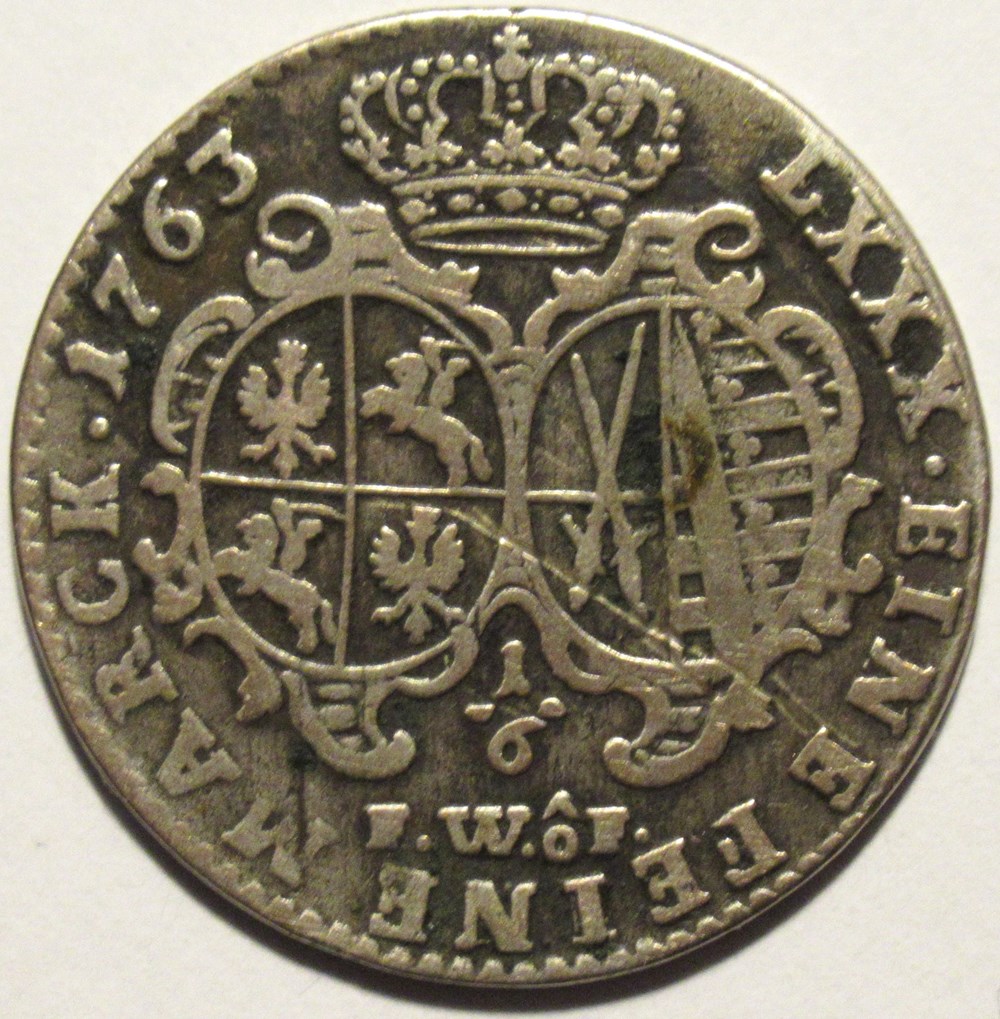 monnaies europe medievale saint empire romain germanique friedrich august ii 1 6 thaler 1763 electorate of saxony