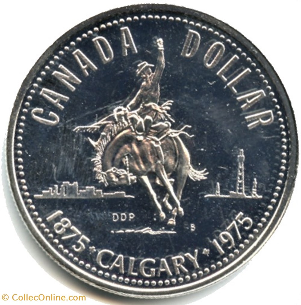 Elizabeth II - 1 Dollar 1875-1975 Calgary Centennial monnaies monde canada elizabeth ii 1 dollar 1875 1975 calgary centennial