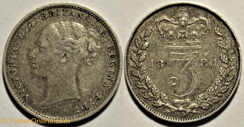 Victoria - 3 Pence 1886 - Kingdom of Great Britain monnaies monde royaume uni victoria 3 pence 1886 kingdom of great britain