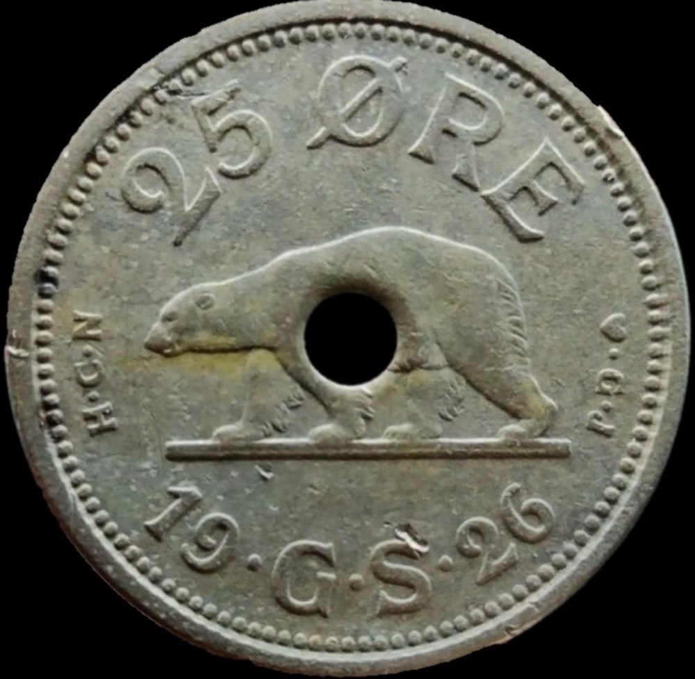Christian X of Denmark - 25 Øre 1926 - Greenland (var) monnaies colonies danoises christian x of denmark 25 re 1926 greenland var
