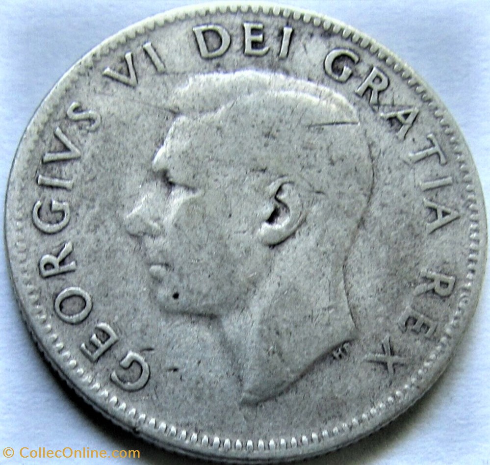 George VI - 25 Cents 1952 monnaies monde canada george vi 25 cents 1952