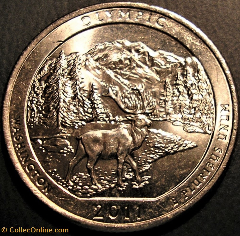 Olympic Nat'l Park - 2011 P Quarter Dollar - Washington State 3 monnaie monde etat uni olympic nal park 2011 p quarter dollar washington state
