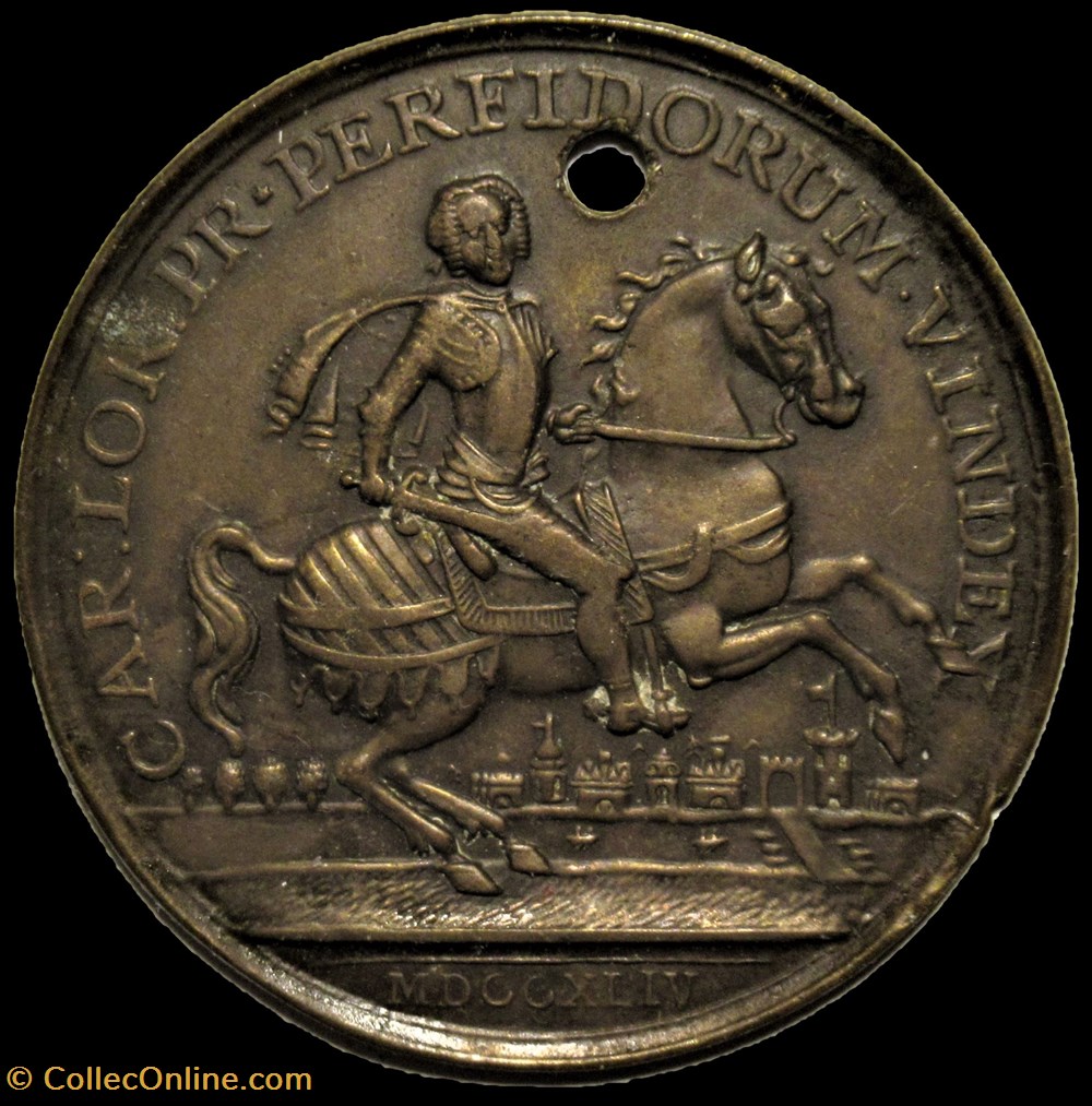 1744 - Charles of Lorraine - Medal of the Reconquest of Prague medailles autriche 1744 charles of lorraine medal of the reconquest of prague