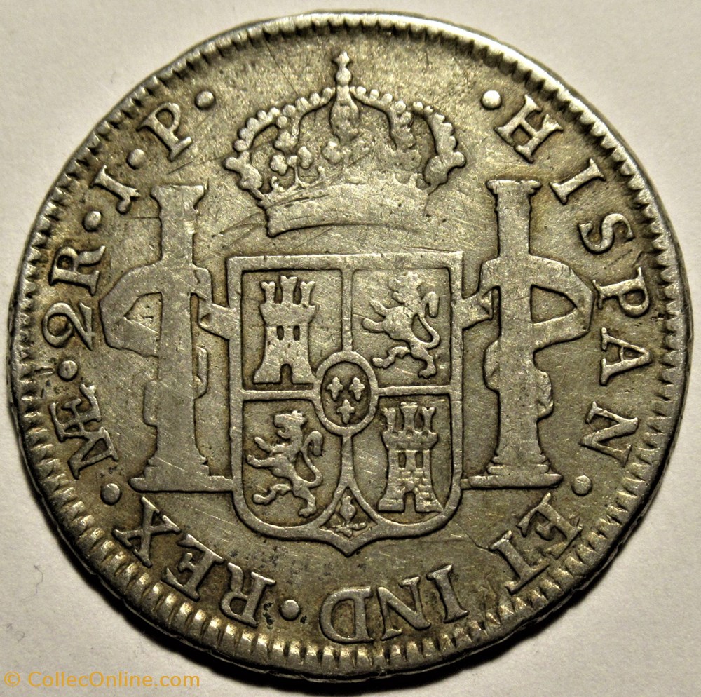 Peru - 2 Reales 1818 Lima - Fernando VII de España monnaies monde perou peru 2 reales 1818 lima fernando vii de espana
