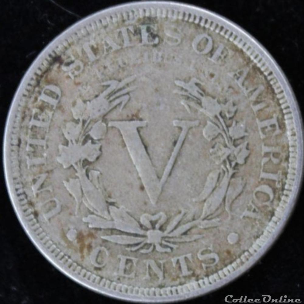 monnaie monde etat uni 1886 5 cents