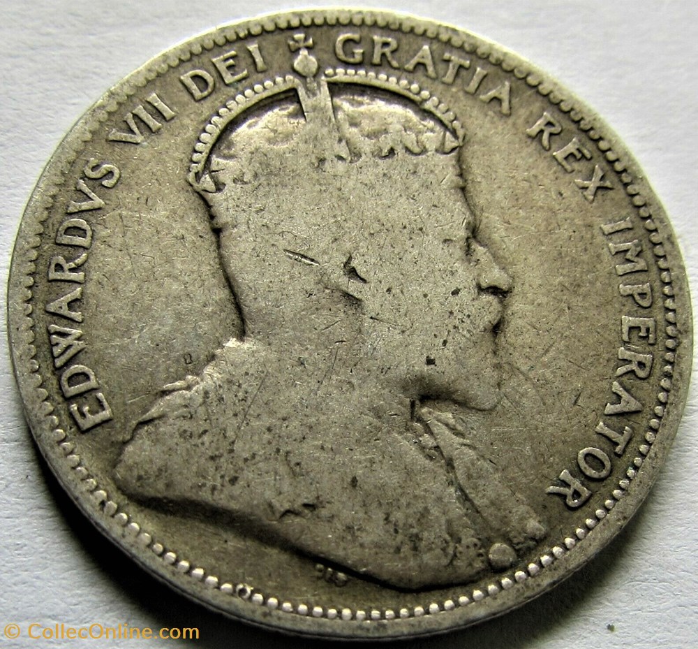 Edward VII - 25 Cents 1907 monnaies monde canada edward vii 25 cents 1907