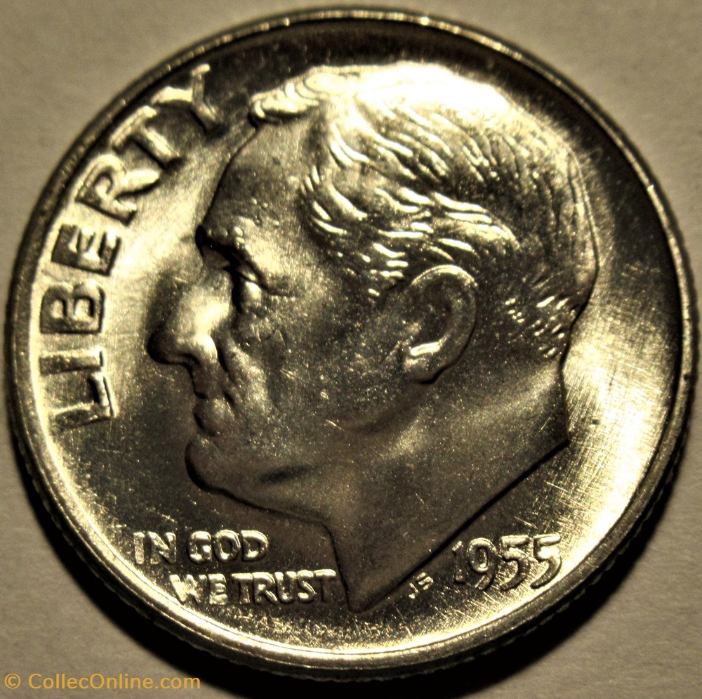 1955 Dime 3 monnaies monde etats unis 1955 dime