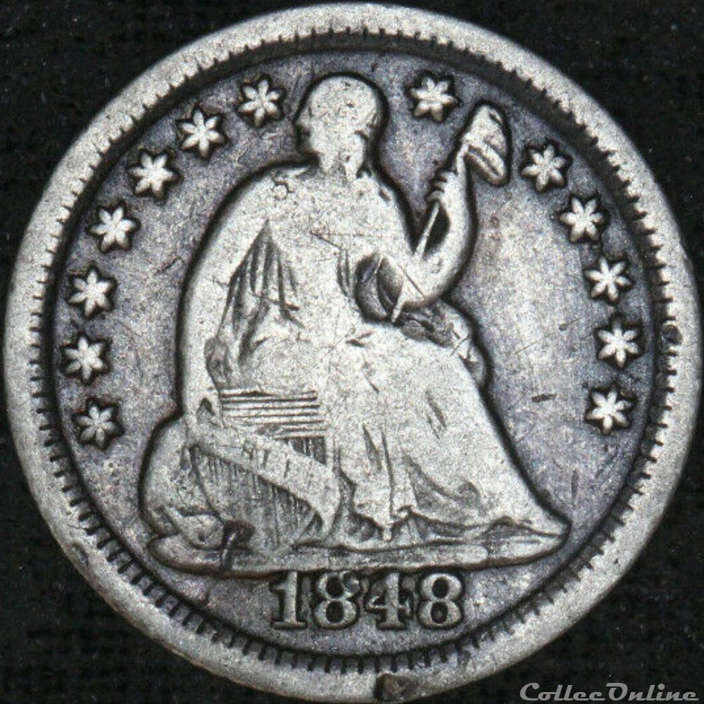 1848 O Half Dime monnaies monde etats unis 1848 o half dime