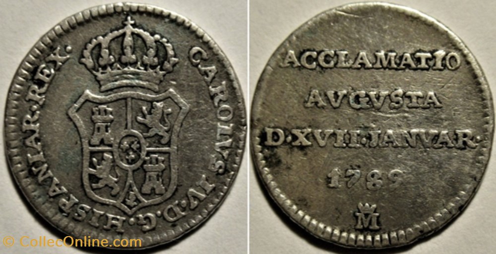 1789 Madrid, Medalla de la Proclamación Carlos IV de España medailles espagne 1789 madrid medalla de la proclamacion carlos iv de espana