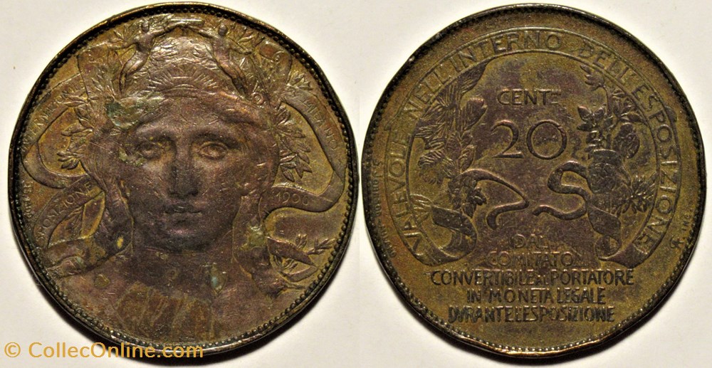 medailles italie 1906 internazionale esposizione di milano 20 centesimi