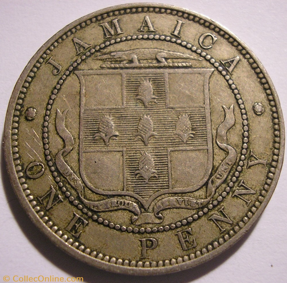 monnaies monde jamaique victoria one penny 1880 jamaica island