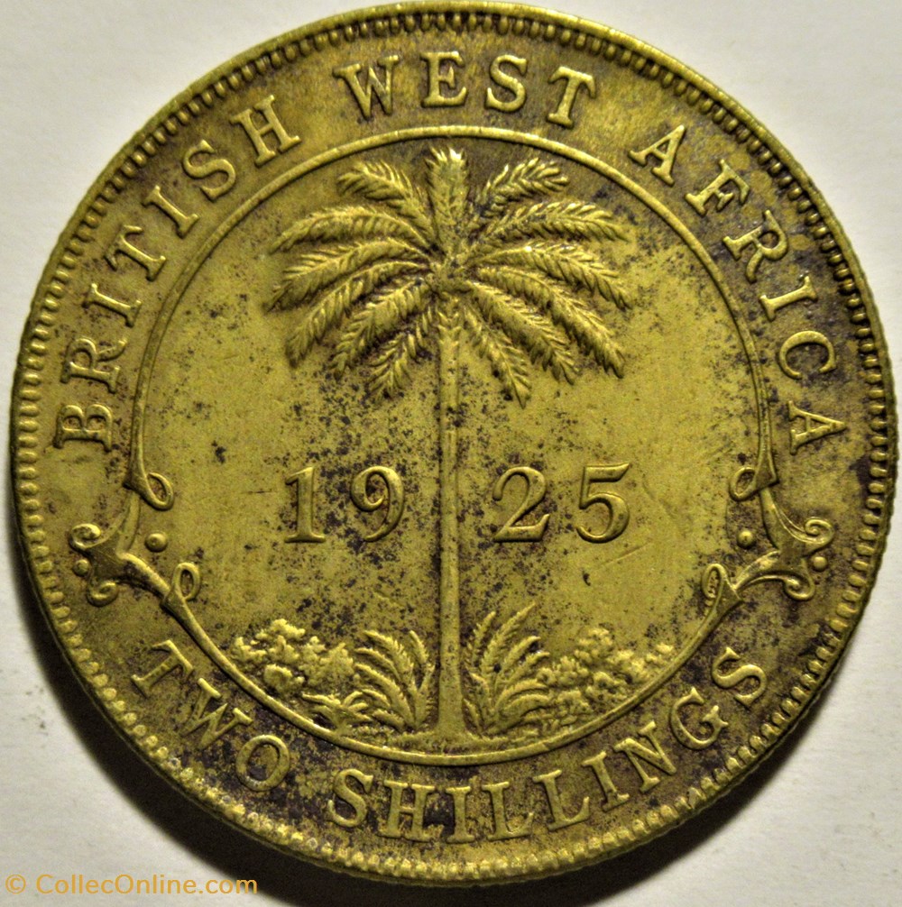 George V - 2 Shillings 1925 - West Africa monnaies monde nigeria george v 2 shillings 1925 west africa