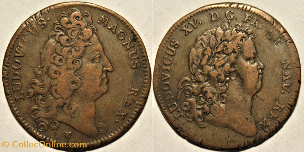 Jeton c. 1715 - Louis XIV et son successeur Louis XV monnaies paranumismatique jetons poids jeton c 1715 louis xiv et son successeur louis xv