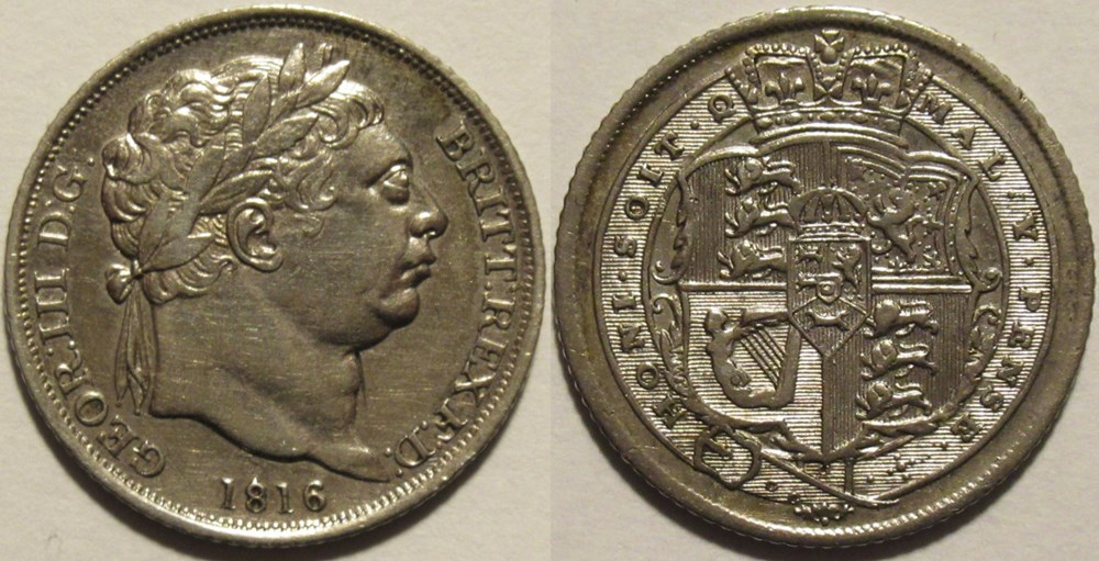 George III - 6 Pence 1816 - United Kingdom of Great Britain (ex.2) monnaies monde royaume george iii 6 pence 1816 united kingdom of great britain ex 2